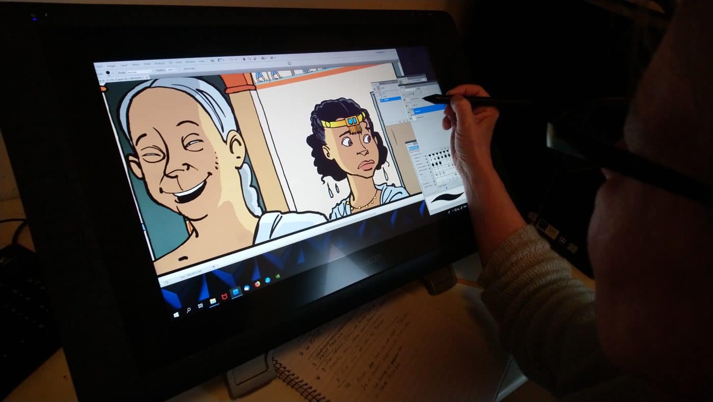 Sussi har tegnet store dele af albummet på sin Cintiq 22HD tegneskærm.