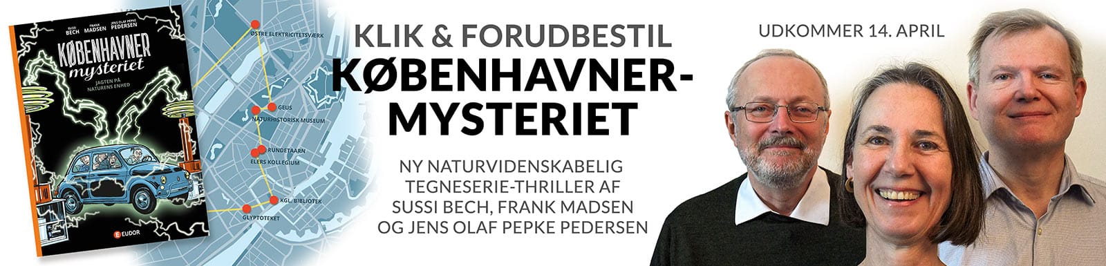 Klik & forudbestil KØBENHAVNERMYSTERIET - ny naturvidenskabelig tegneserie-thriller af Sussi Bech, Frank Madsen og Jens Olaf Pepke Pedersen